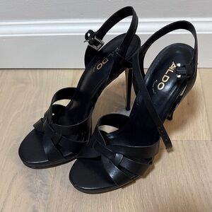 Aldo Elegant Black Strappy Heels